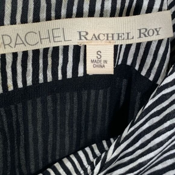 Rachel Roy Black White Stripe Mini Sheath Dress Sleeveless Sundress Small - Picture 3 of 13